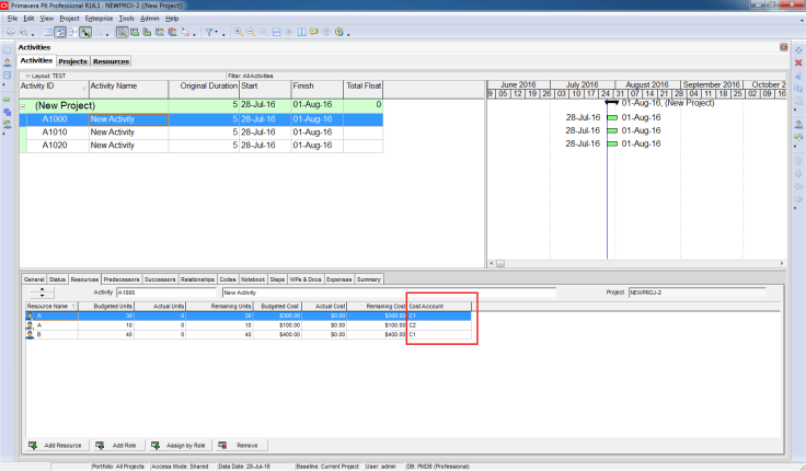 What is Cost Account in Primavera P6 used for - 2