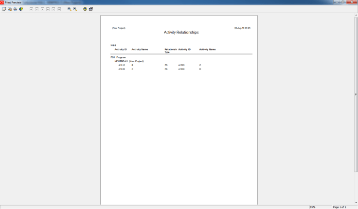 Filter activity by Relationship Type in Primavera P6 - 10