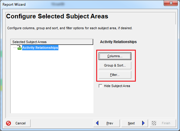 Filter activity by Relationship Type in Primavera P6 - 5