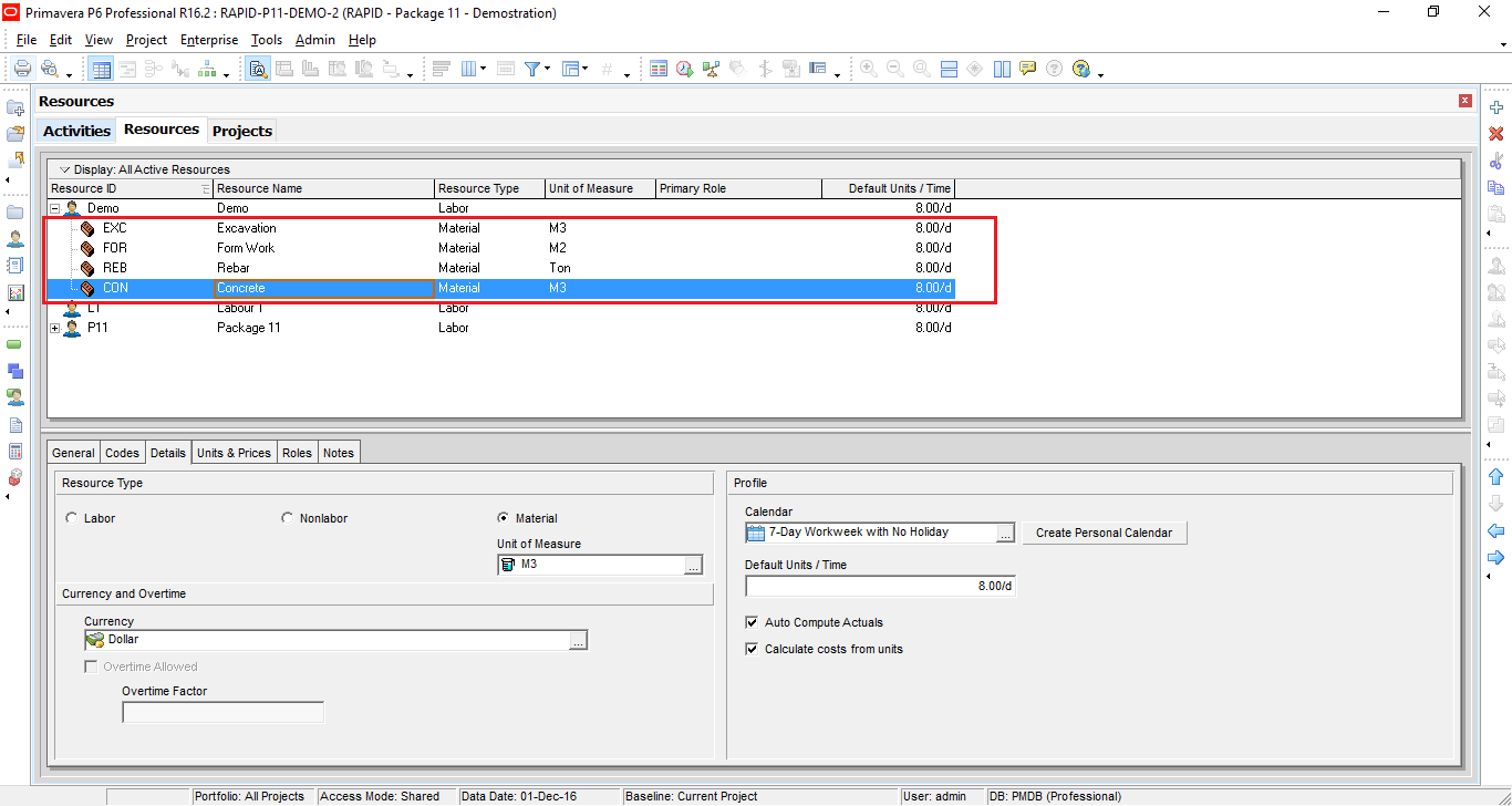 How to define Productivity in Primavera P6 and create schedule-3