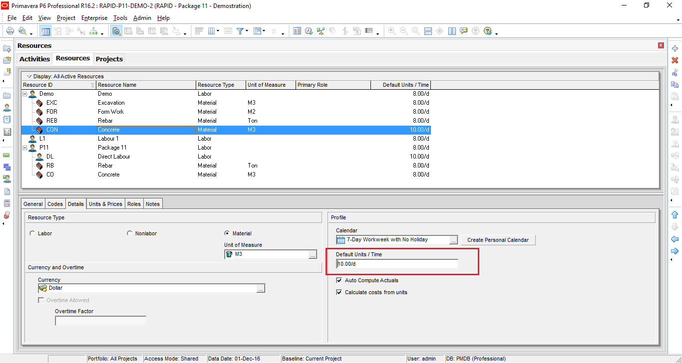 How to define Productivity in Primavera P6 and create schedule-4