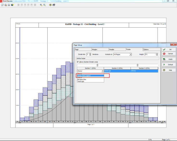 How to Print the Legend for Stacked Histogram in Resource Usage Profile in Primavera P6-6