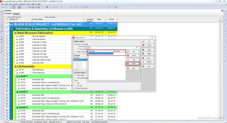 Renumber Activity ID for all activities to be ascending in Primavera P6-4